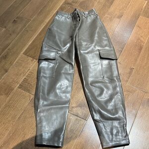 Wilfred green Cargo Leather Pants